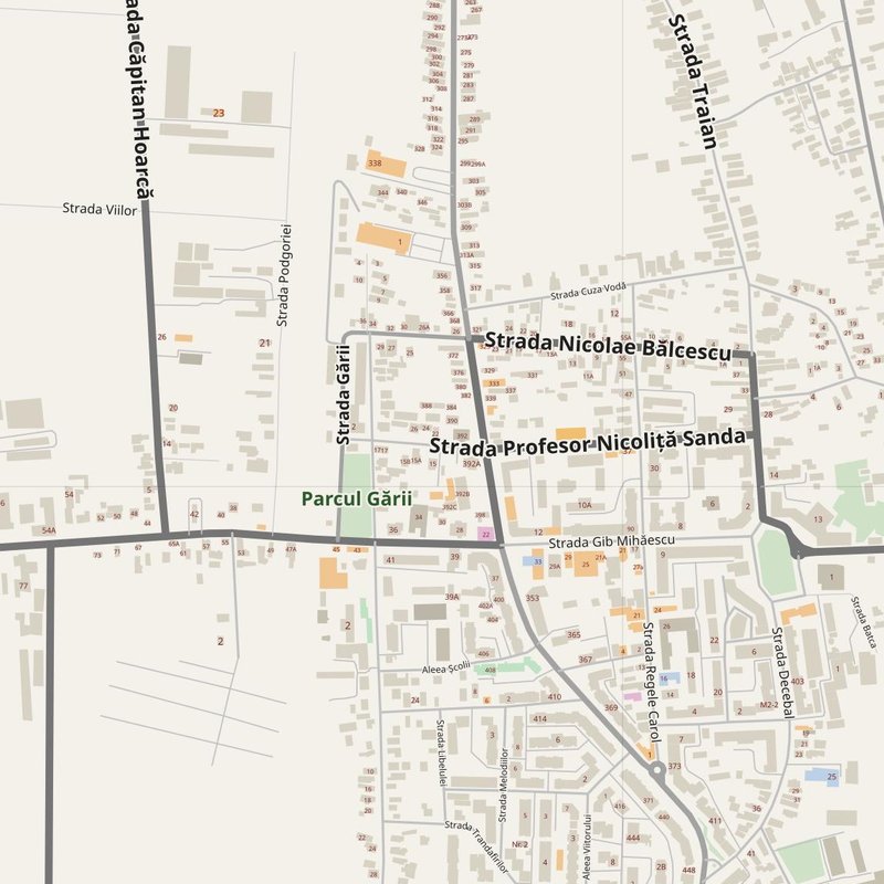 Drăgăşani street map with house numbers — printable address map PDF, Romania