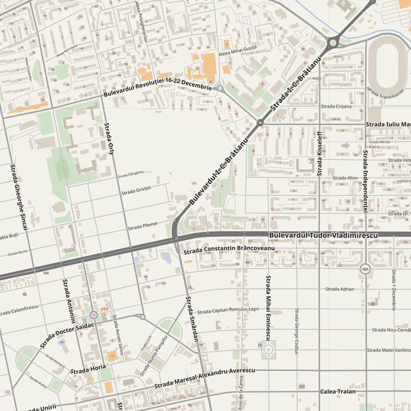 Drobeta-Turnu Severin street map with house numbers — printable address map PDF, Romania