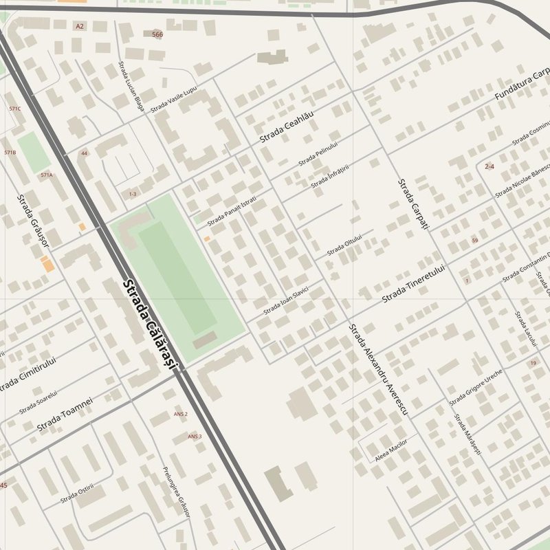 Feteşti street map with house numbers — printable address map PDF, Romania
