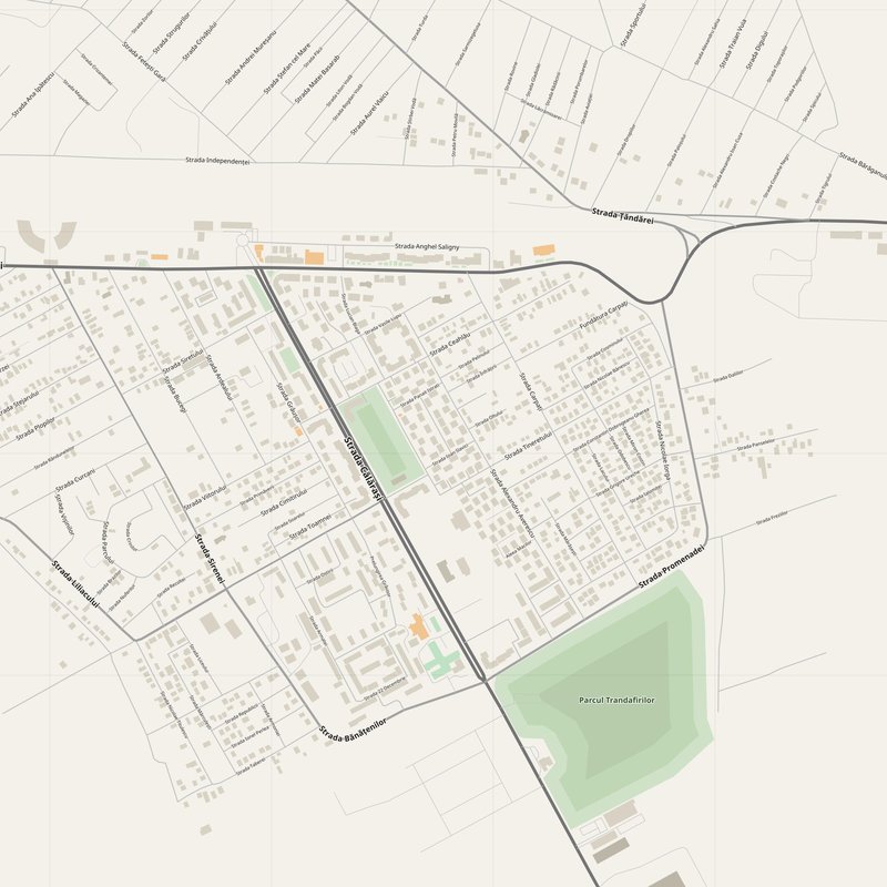 Feteşti Map PDF — Printable Street Map Poster with House Numbers