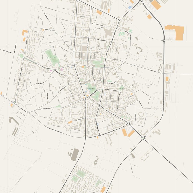 Focșani Map PDF — Printable Street Map Poster with House Numbers