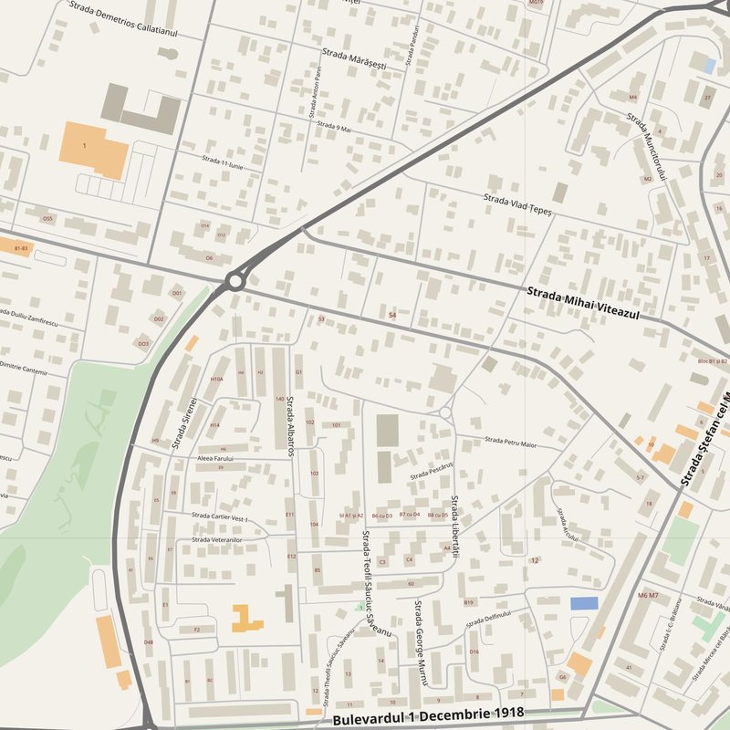 Mangalia street map with house numbers — printable address map PDF, Romania
