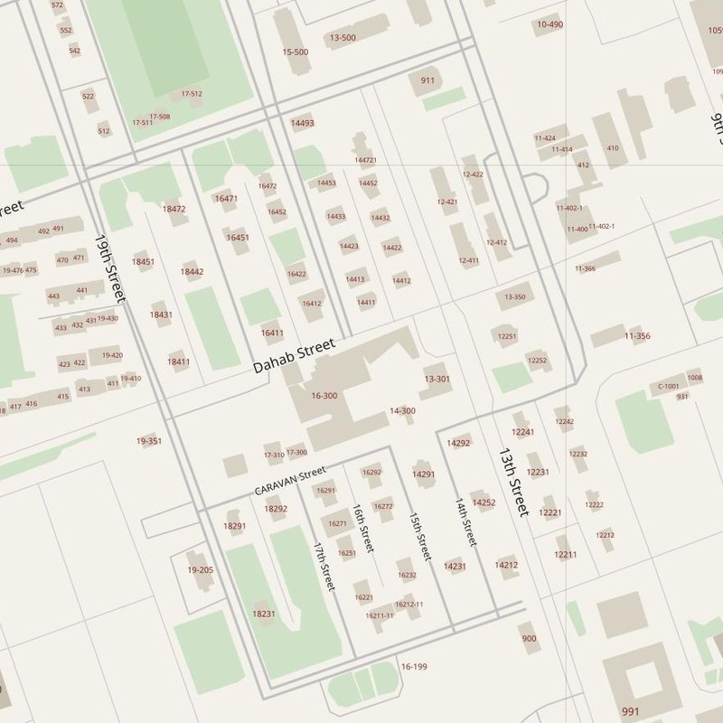 Abqaiq street map with house numbers — printable address map PDF, Saudi Arabia