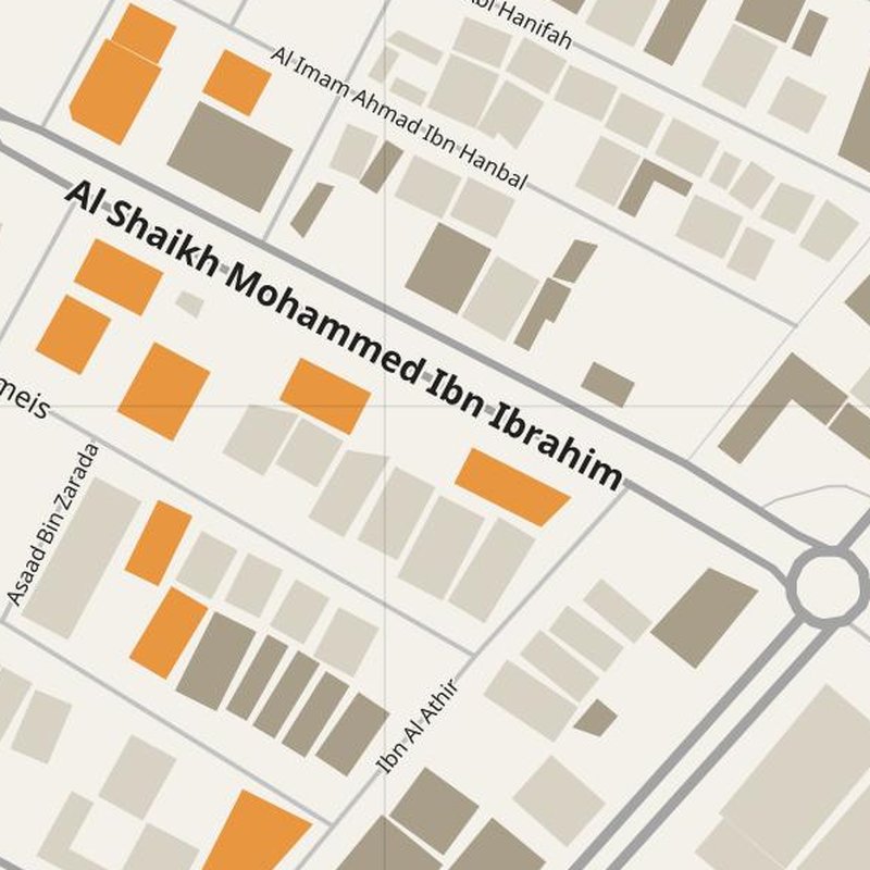 Ad Dir‘īyah map with house numbers, hospitals, police and fire stations — printable PDF, Saudi Arabia