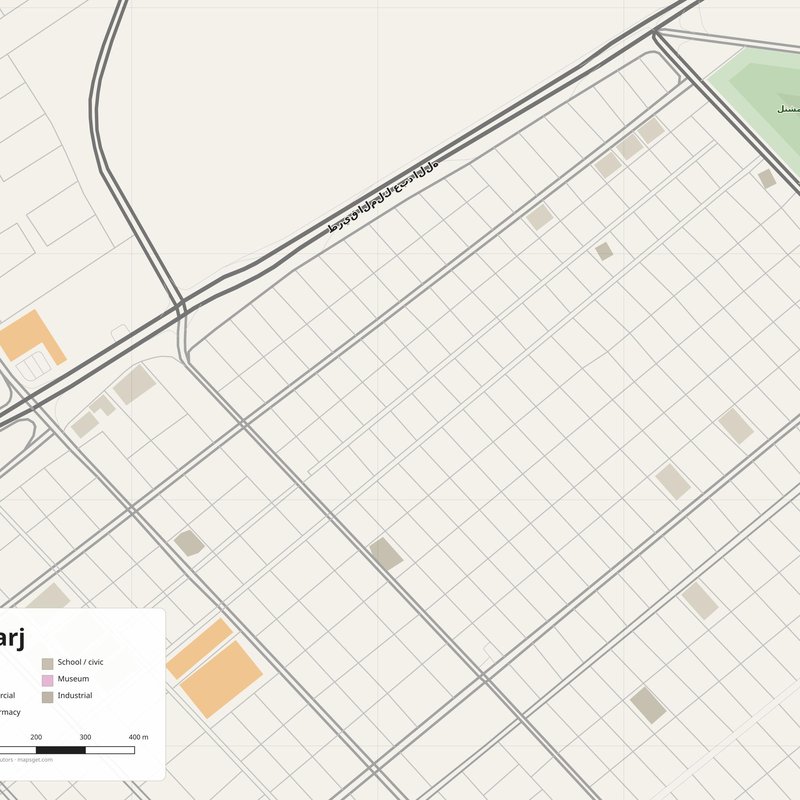 Al Kharj Map PDF — Printable Street Map Poster with House Numbers