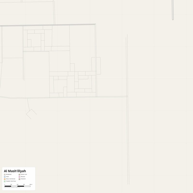 Al Mash‘ilīyah Map PDF — Printable Street Map Poster with House Numbers
