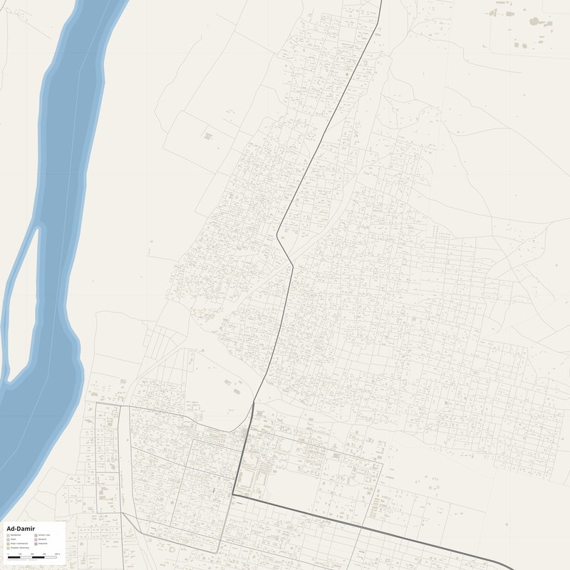 Ad-Damir Map PDF — Printable Street Map Poster with House Numbers