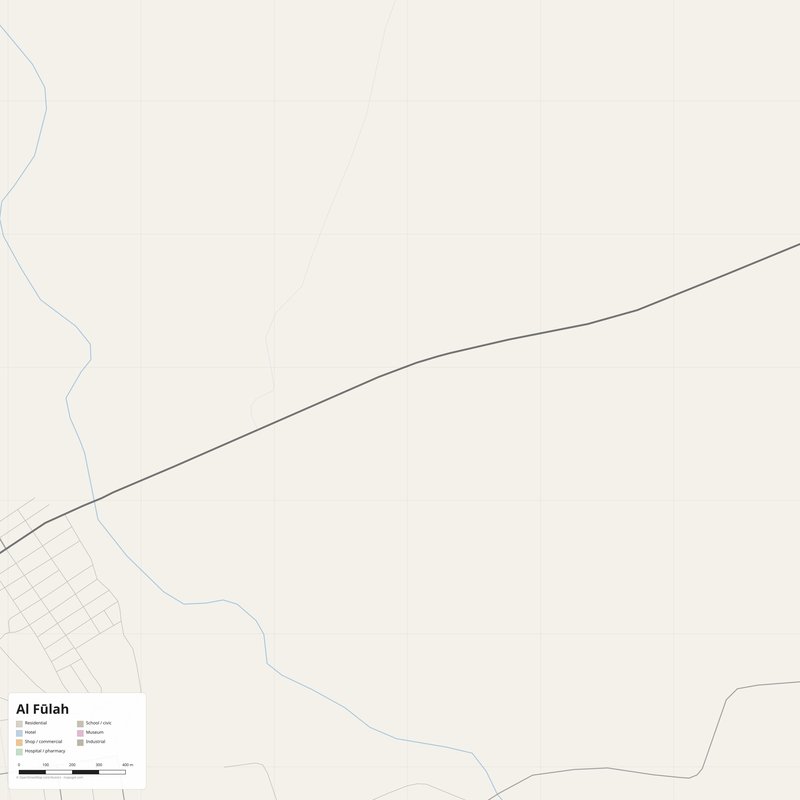 Al Fūlah Map PDF — Printable Street Map Poster with House Numbers