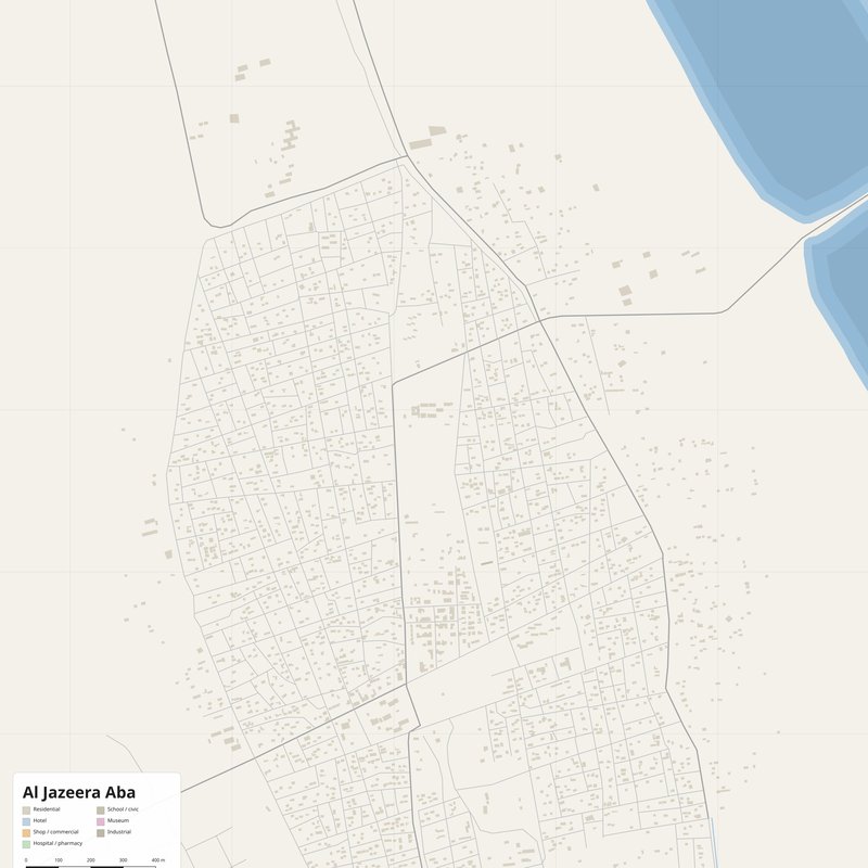 Al Jazeera Aba Map PDF — Printable Street Map Poster with House Numbers
