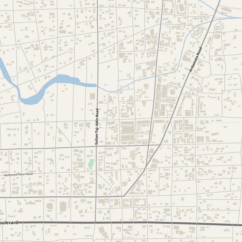 Al-Junaynah street map with house numbers — printable address map PDF, Sudan