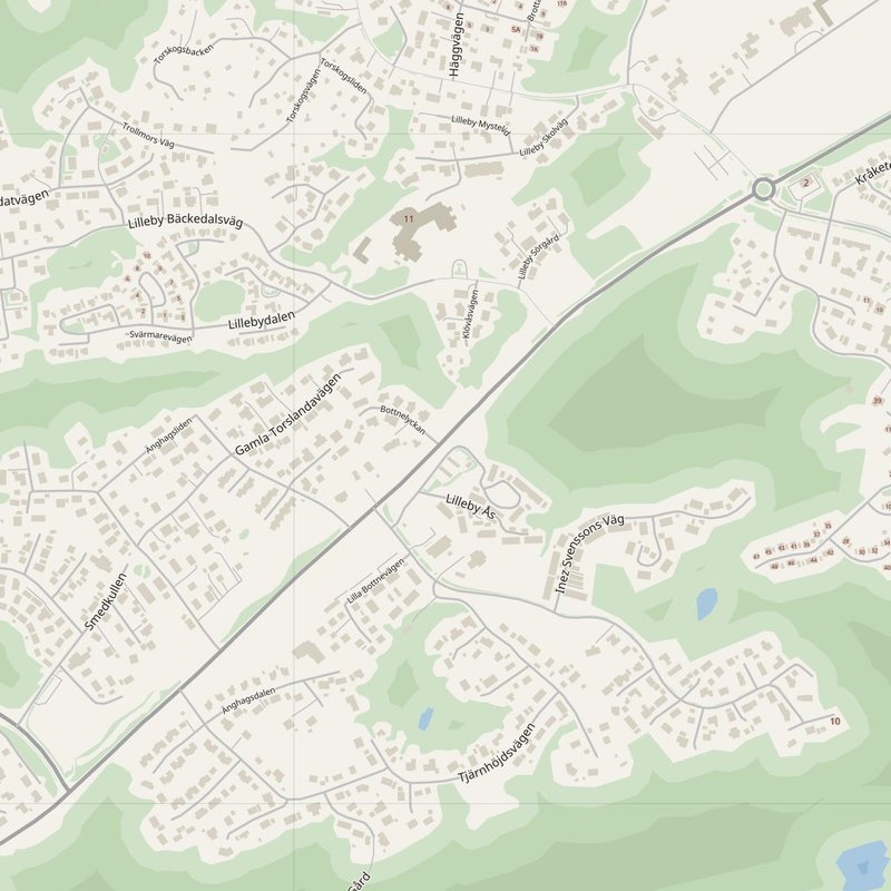 Björlanda street map with house numbers — printable address map PDF, Sweden