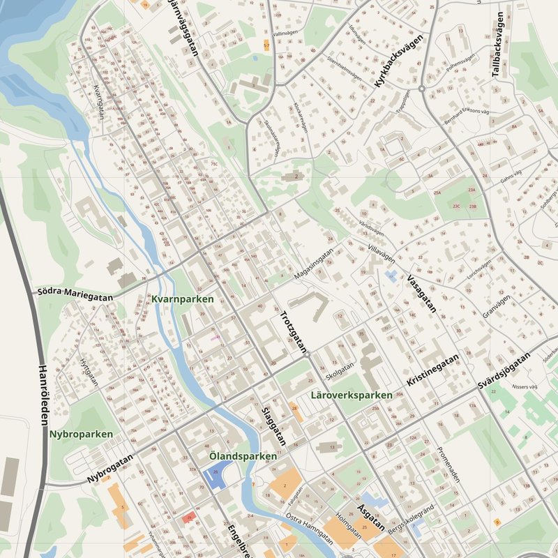Borlänge street map with house numbers — printable address map PDF, Sweden