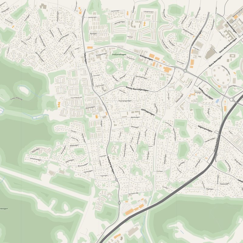 Áp phích bản đồ đường phố Danderyd in được, Thụy Điển