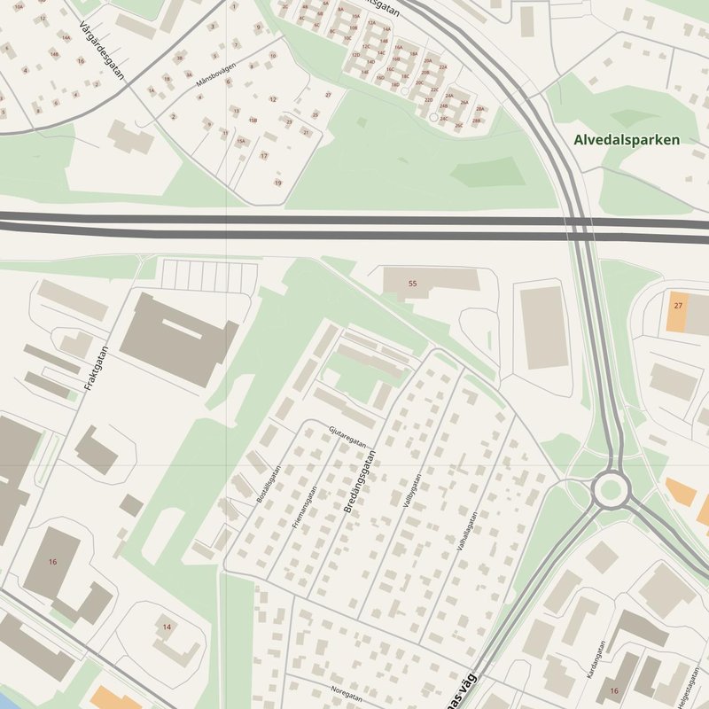 Eskilstuna street map with house numbers — printable address map PDF, Sweden