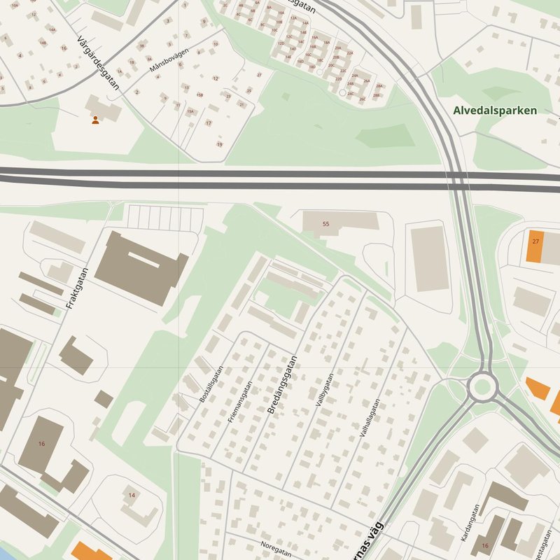 Eskilstuna map with house numbers, hospitals, police and fire stations — printable PDF, Sweden