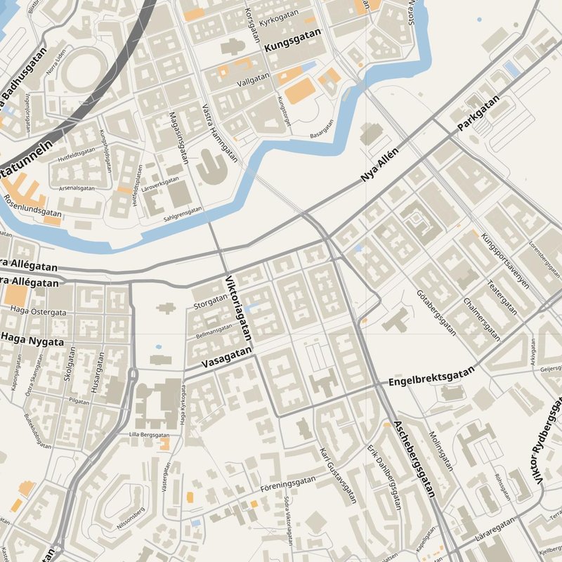 Gothenburg street map with house numbers — printable address map PDF, Sweden