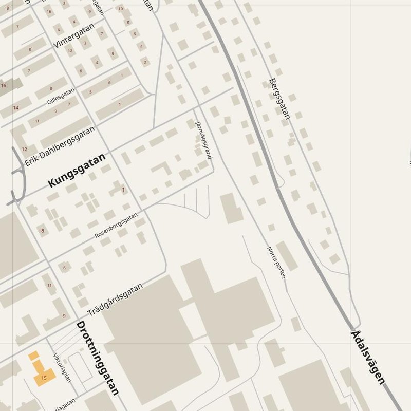 Huskvarna street map with house numbers — printable address map PDF, Sweden