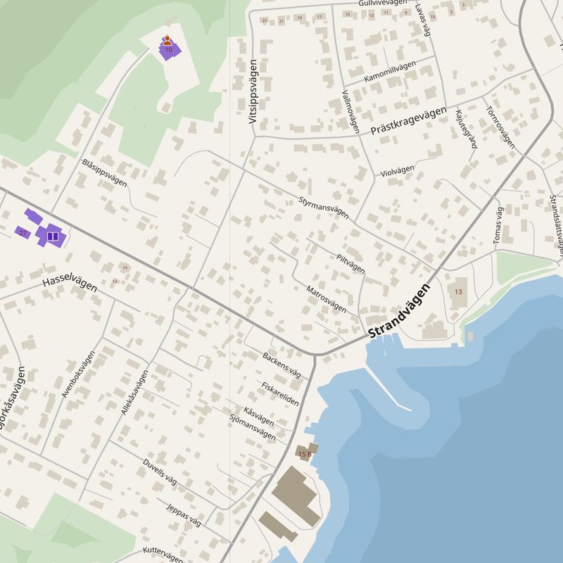 Karlshamn map with house numbers, hospitals, police and fire stations — printable PDF, Sweden