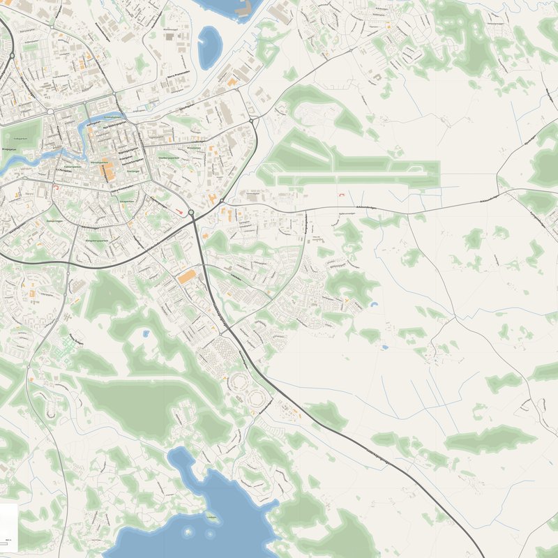 Norrköping Map PDF — Printable Street Map Poster with House Numbers