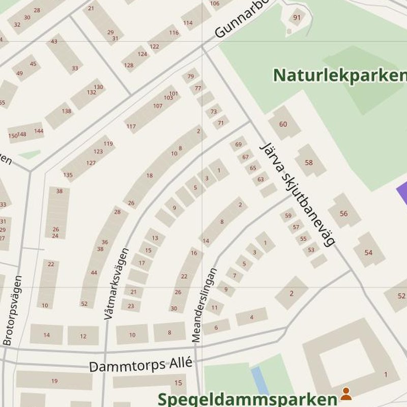 Sundbyberg map with house numbers, hospitals, police and fire stations — printable PDF, Sweden