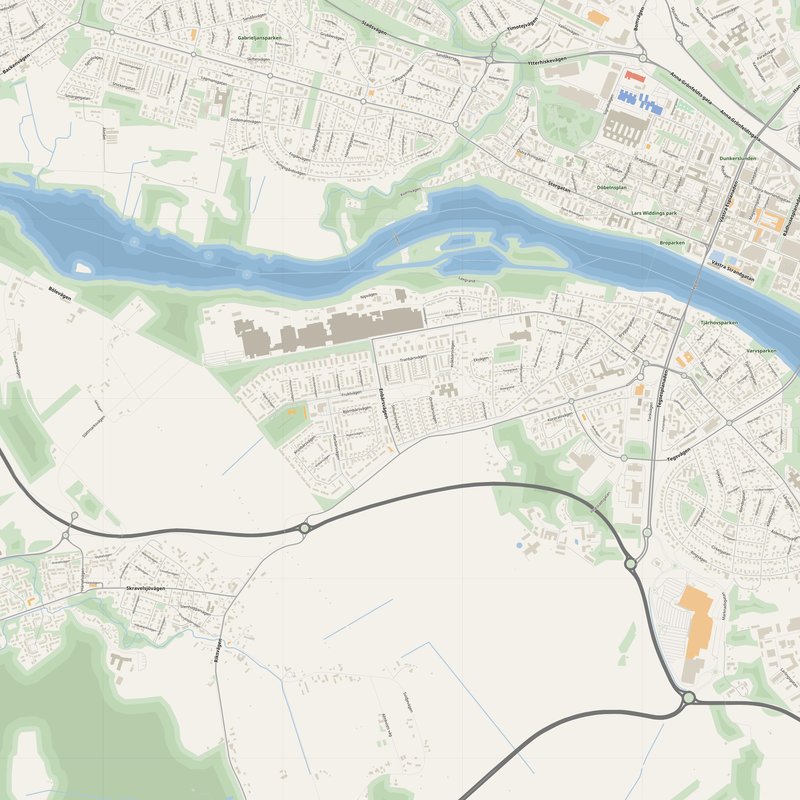 Umeå Map PDF — Printable Street Map Poster with House Numbers