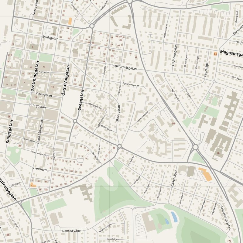 Varberg street map with house numbers — printable address map PDF, Sweden