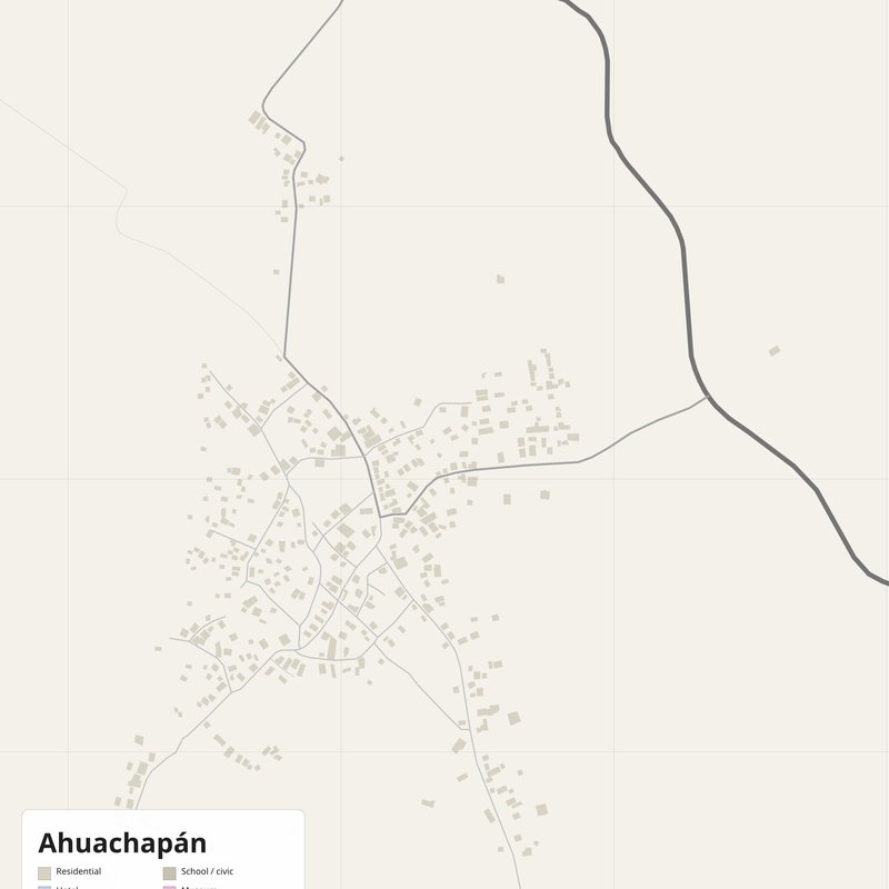 Mapa de Ahuachapán PDF — plano callejero imprimible con números de casa