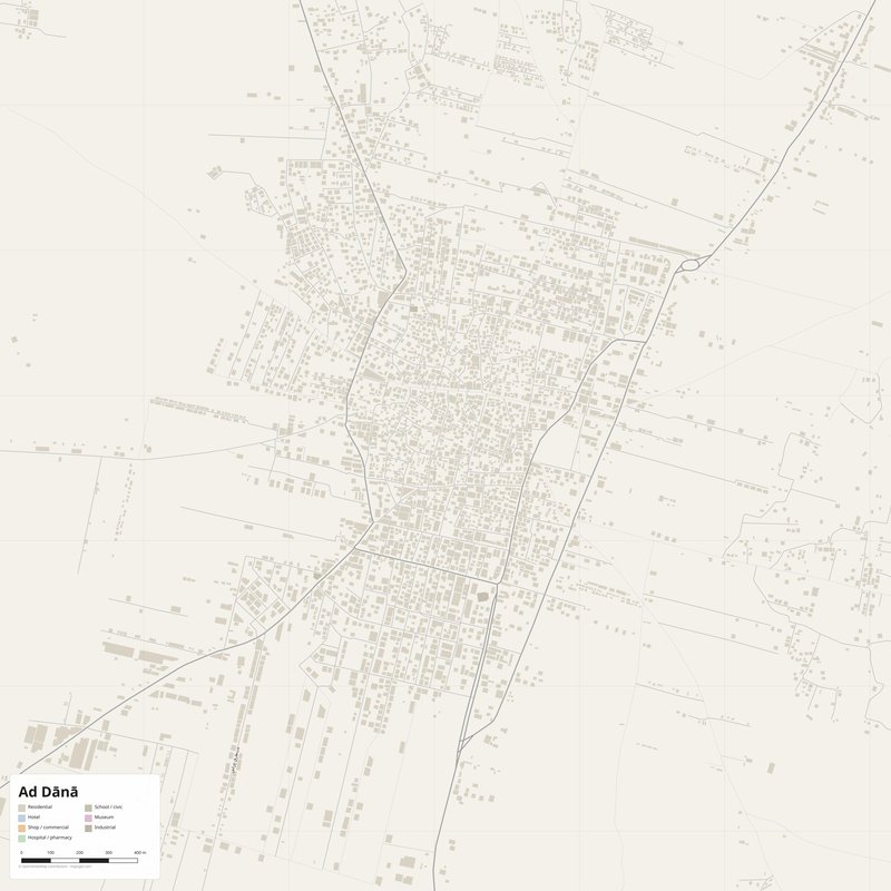 Printable street map poster of Ad Dānā, Syria