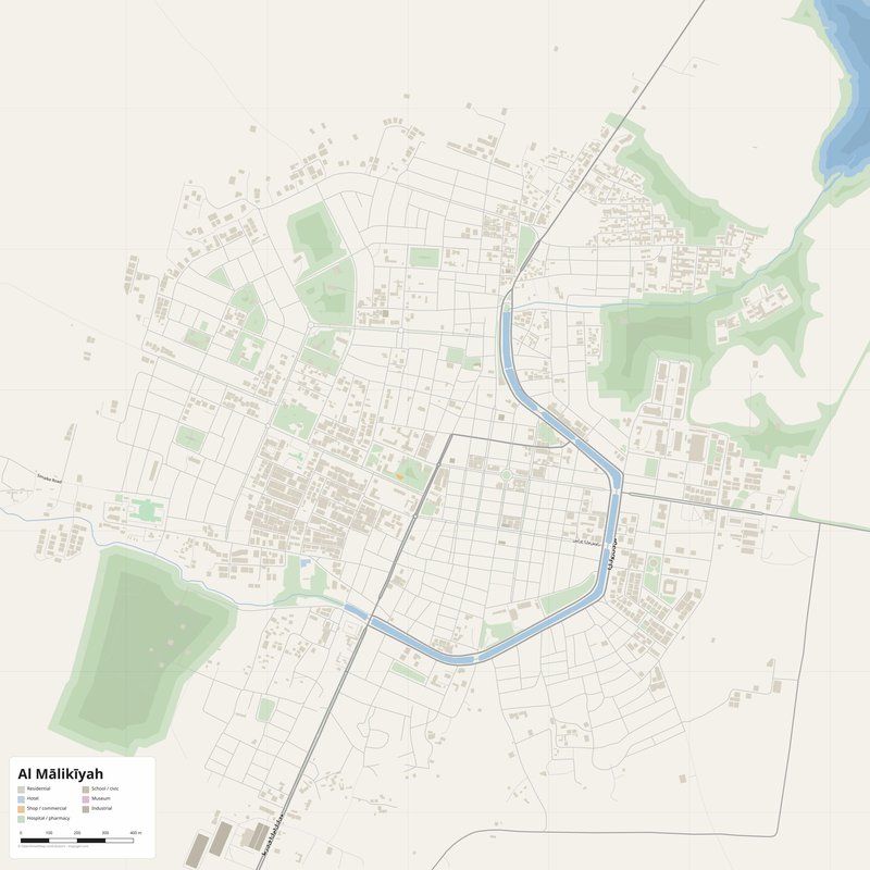 Al Mālikīyah Map PDF — Printable Street Map Poster with House Numbers