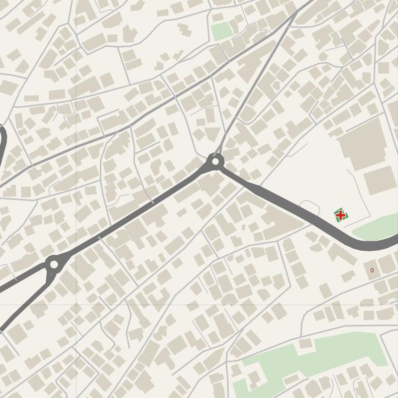 Al Qunayţirah map with house numbers, hospitals, police and fire stations — printable PDF, Syria