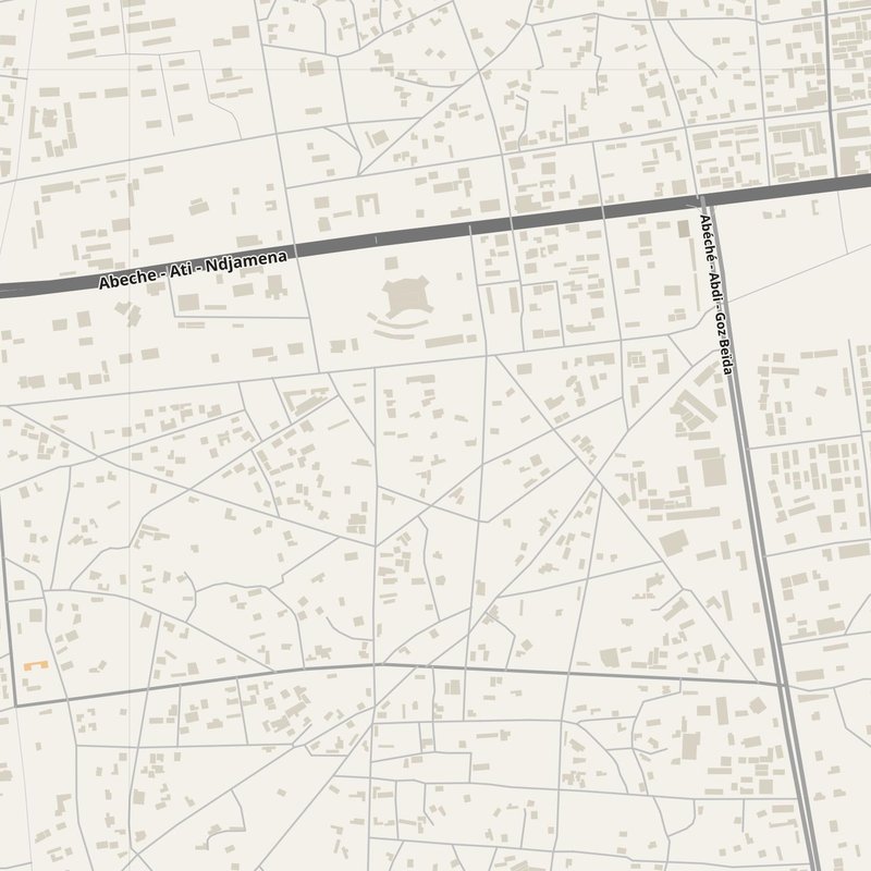 Abéché street map with house numbers — printable address map PDF, Chad