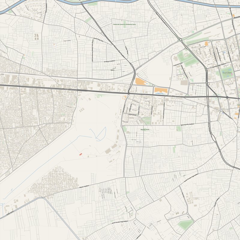 Adana Map PDF — Printable Street Map Poster with House Numbers