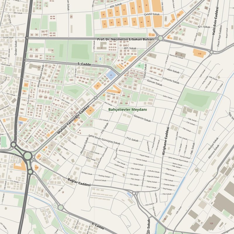 Adapazarı street map with house numbers — printable address map PDF, Türkiye