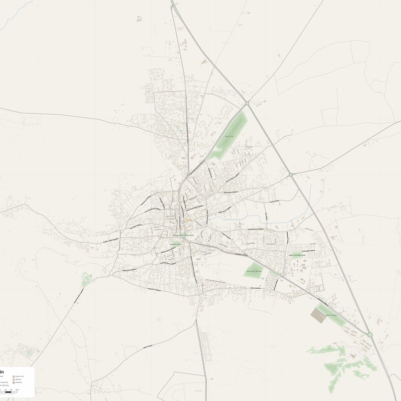 Afşin Map PDF — Printable Street Map Poster with House Numbers