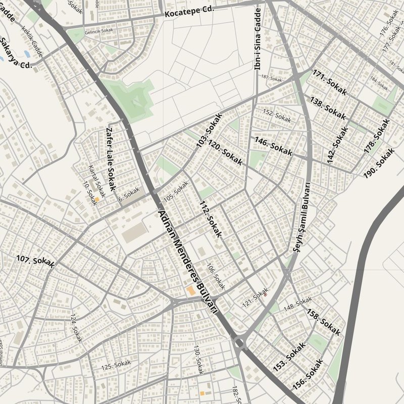 Afyonkarahisar street map with house numbers — printable address map PDF, Türkiye