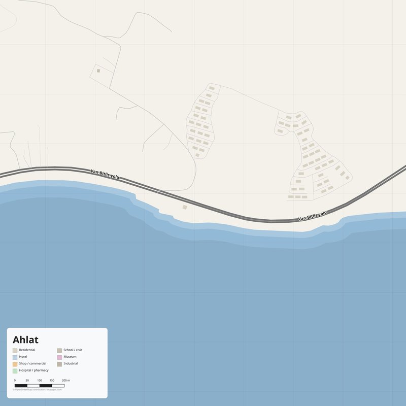 Ahlat Map PDF — Printable Street Map Poster with House Numbers
