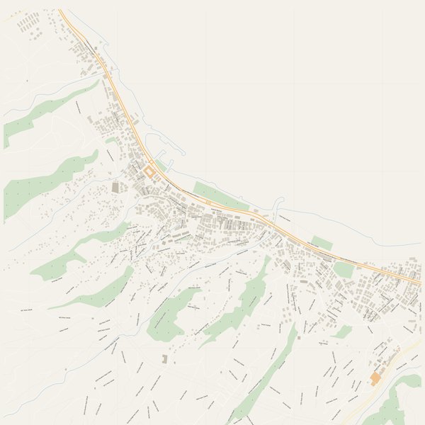 Detailed street map with house numbers of Akçaabat, Turkey