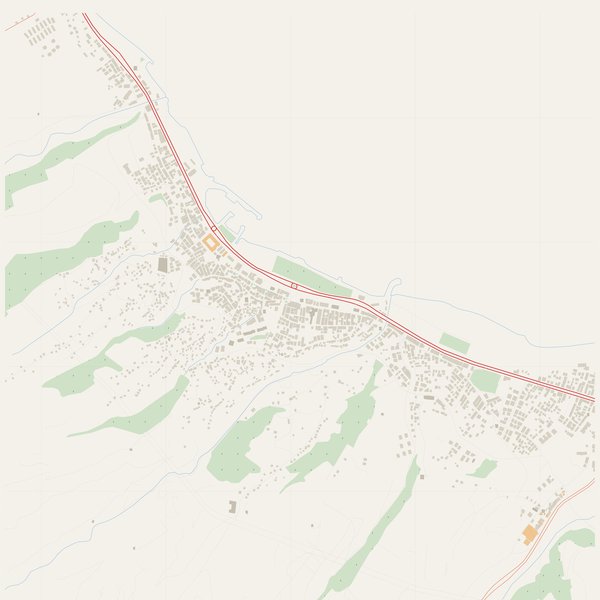 Emergency map with fire hydrants and hospitals of Akçaabat, Turkey
