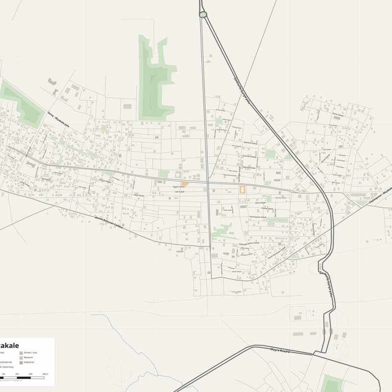 Akçakale Map PDF — Printable Street Map Poster with House Numbers