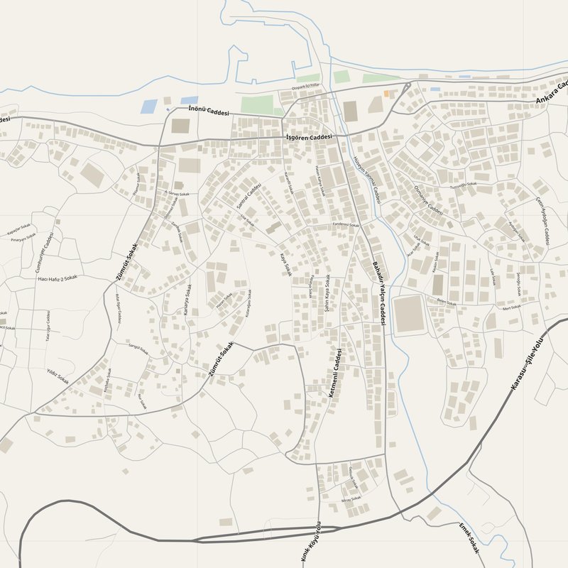 Akçakoca Map PDF — Printable Street Map Poster with House Numbers