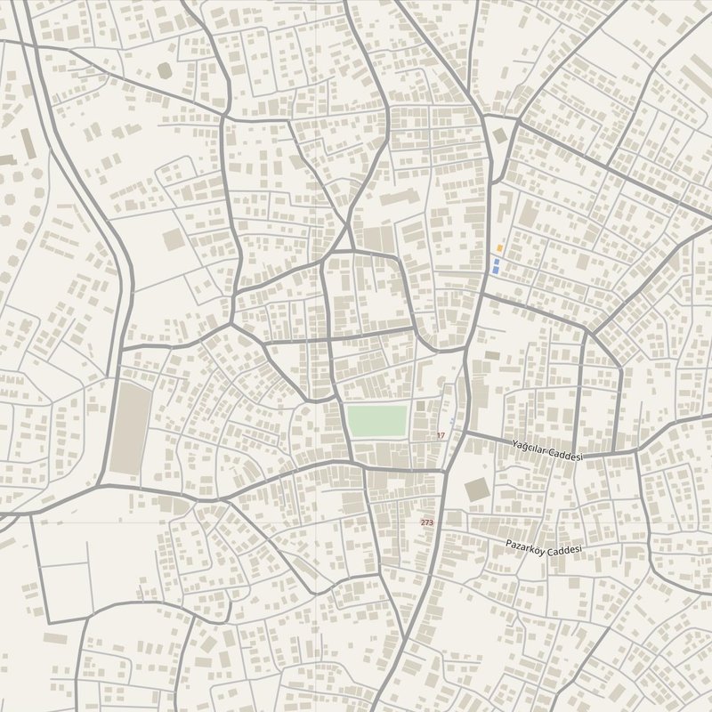 Akyazı street map with house numbers — printable address map PDF, Türkiye