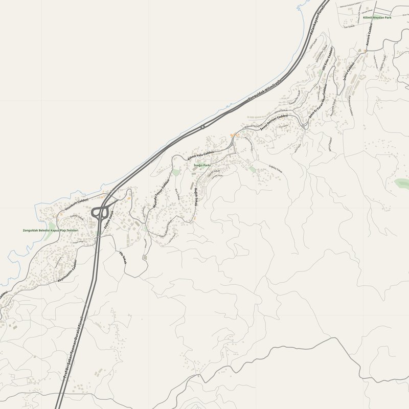 Zonguldak Map PDF — Printable Street Map Poster with House Numbers