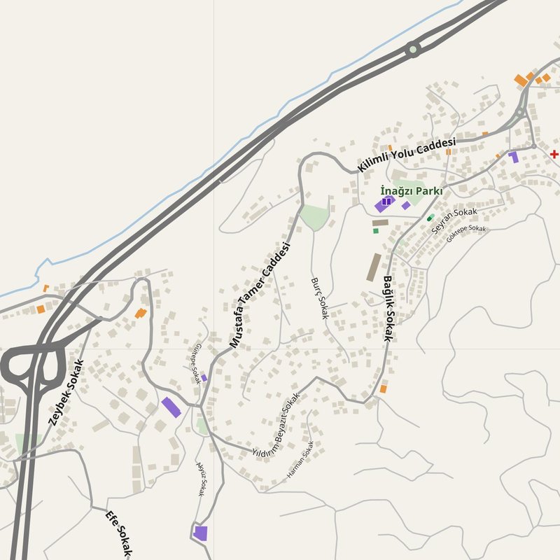 Zonguldak map with house numbers, hospitals, police and fire stations — printable PDF, Türkiye