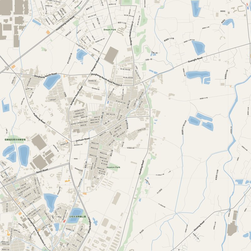 Printable street map poster of Bade, Taiwan