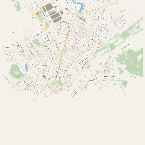 Avtozavodskyi map with house numbers, hospitals, police and fire stations — printable PDF, Ukraine