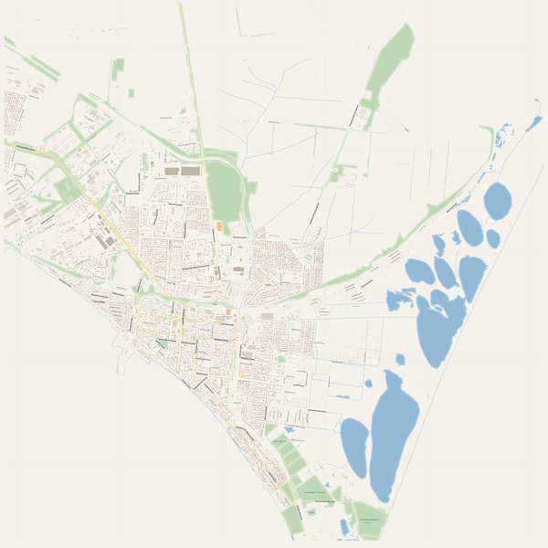 Berdyansk street map with house numbers — printable address map PDF, Ukraine