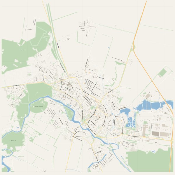 Printable street map poster of Bila Tserkva, Ukraine