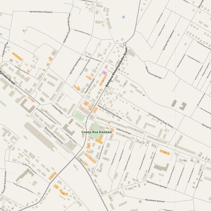 Zhmerynka street map with house numbers — printable address map PDF, Ukraine