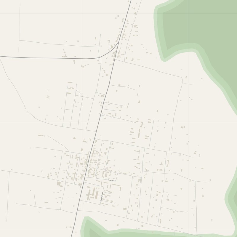 Printable street map poster of Abim, Uganda
