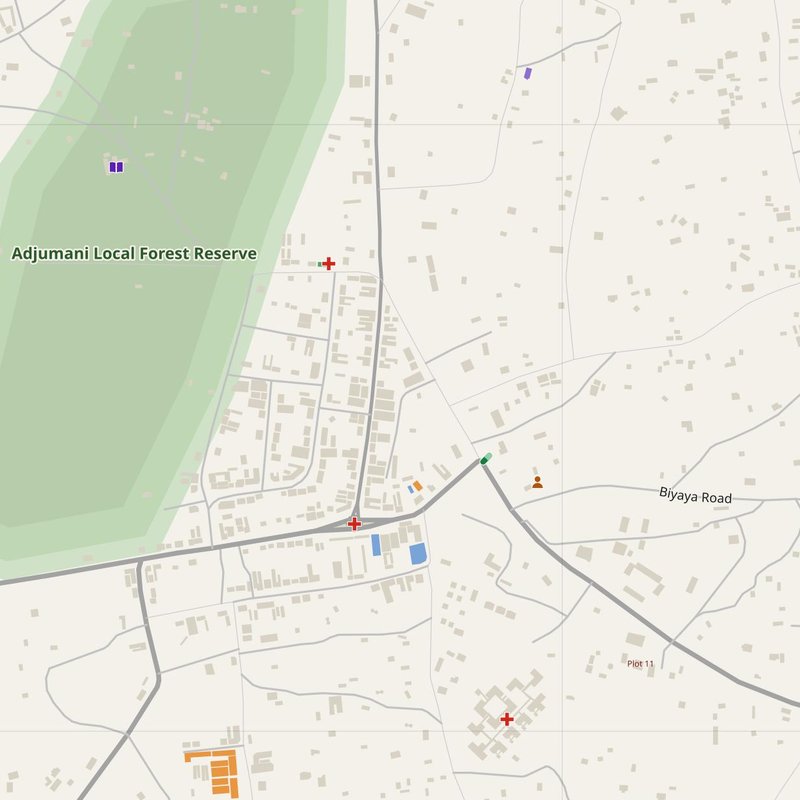 Adjumani map with house numbers, hospitals, police and fire stations — printable PDF, Uganda